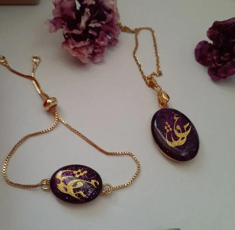 نیم ست رزینی طرح عشق