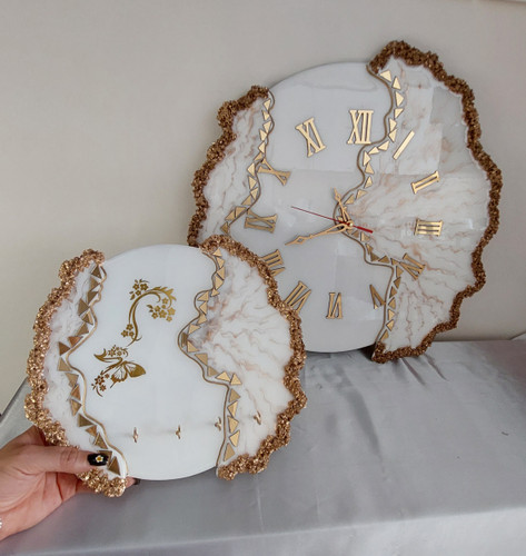 ساعت دیواری و جاکلیدی رزینی