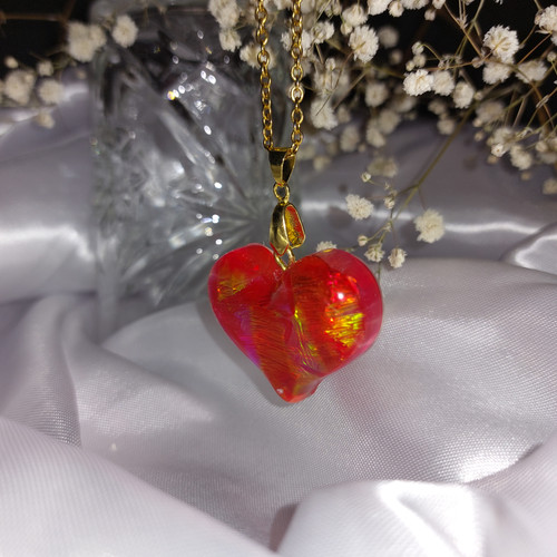 گردنبند رزینی طرح سنگ اوپال