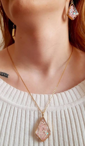 نیم ست رزینی طرح لوزی