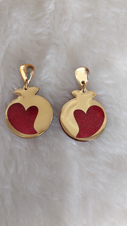 گوشواره قلبی طرح انار