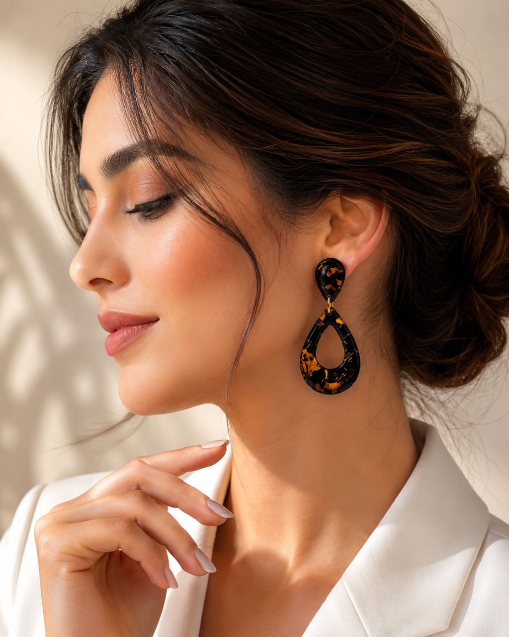 گوشواره مولتی رزینی طرح اشک